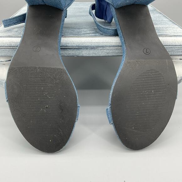 Charles Albert Women’s Block heel Denim Sandals Blue Size 7 - Picture 10 of 10